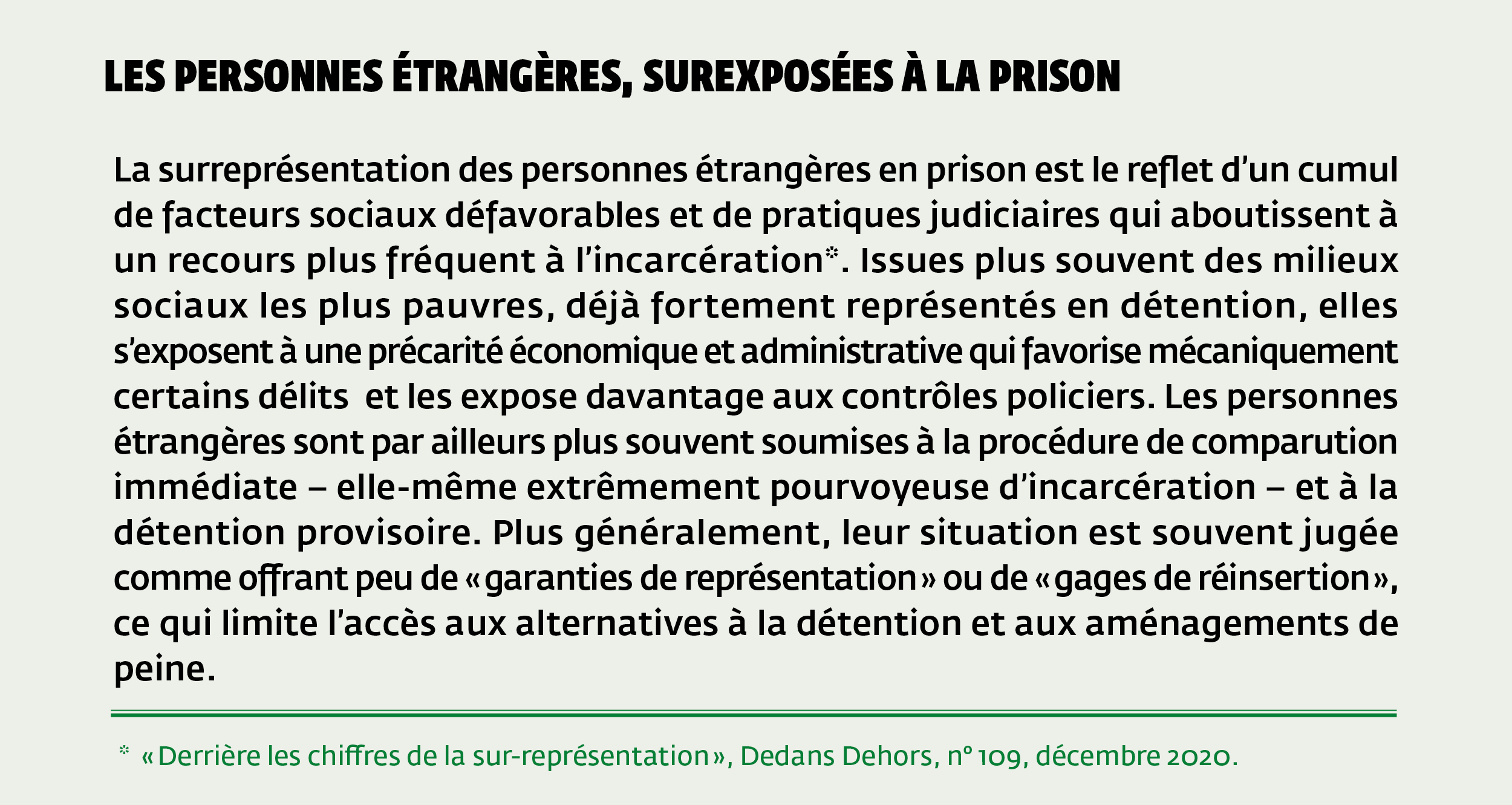 Les personnes étrangères surrexposées à la prison